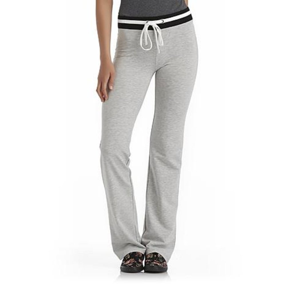 Seventeen Junior s Striped French Terry Lounge Pants, Light Heather Gray
